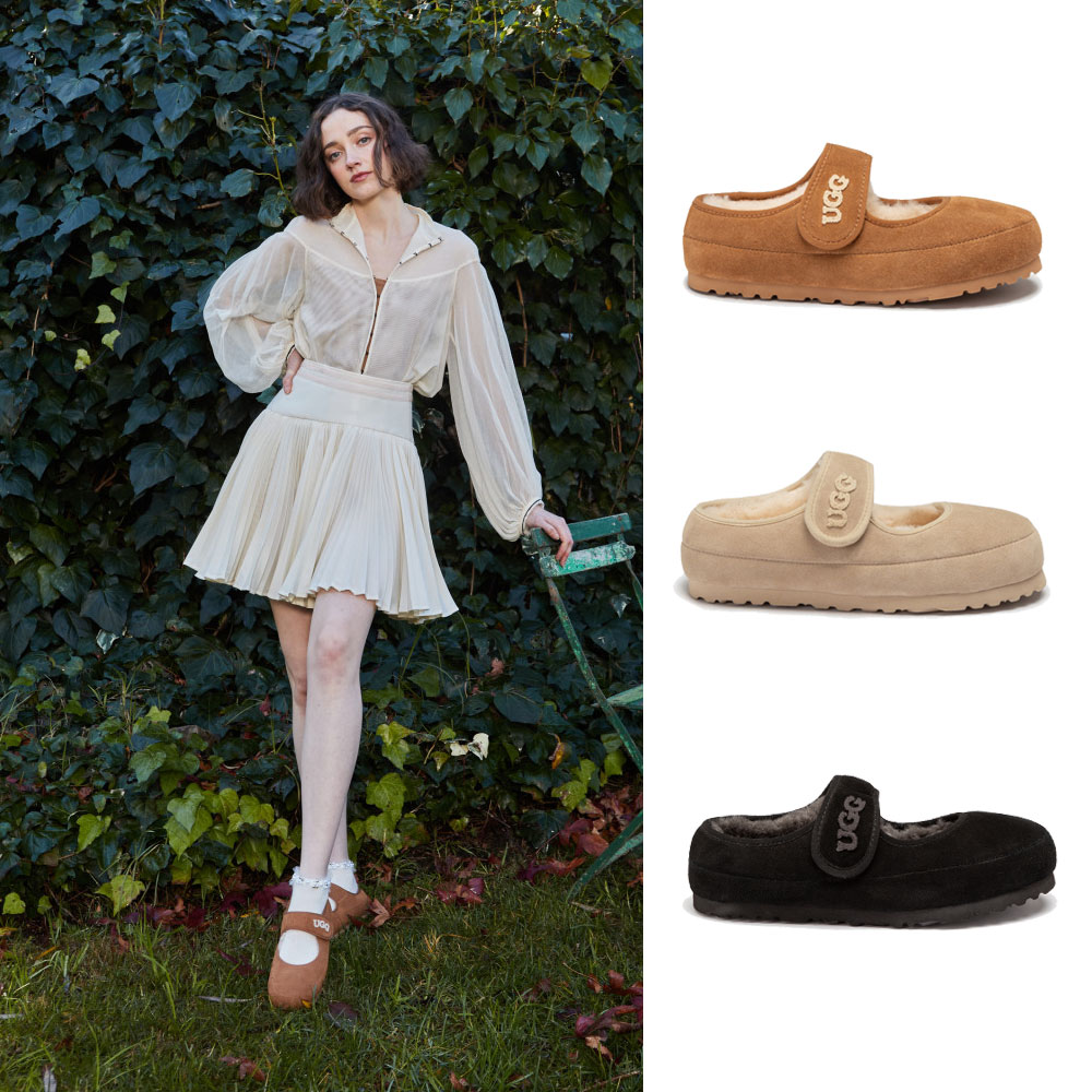 [*예약발송,무료배송] 호주정품 오즈웨어 어그 메리 제인 EMB 로고 단화 슬립온 OZWEAR UGG OB970