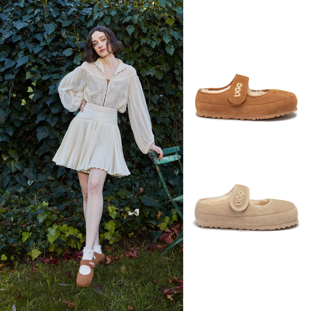 [*예약발송,무료배송] 호주정품 오즈웨어 어그 메리 제인 EMB 로고 단화 슬립온 OZWEAR UGG OB970