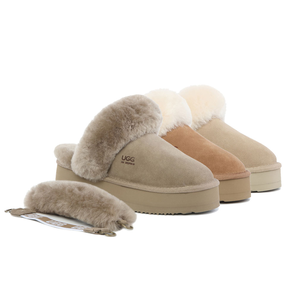 [무료배송] 호주정품 디케이 킬리 탈부착 밴딩 슬리퍼 (굽 4cm) DK UGG DK119