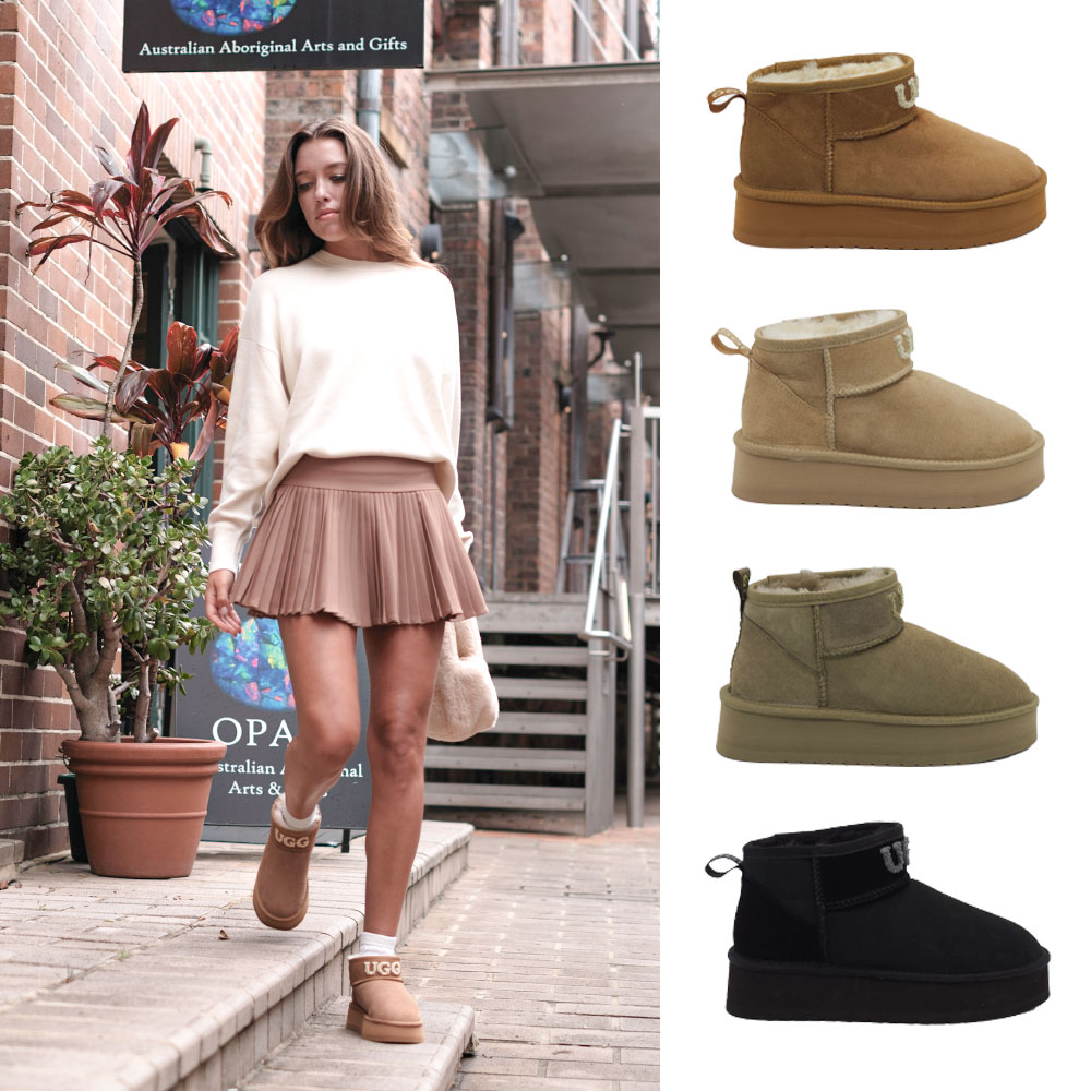[무료배송] 호주정품 럭스오즈 플러피 울트라 미니 플랫폼 어그 부츠 (굽5cm) LUXOZ UGG LU502