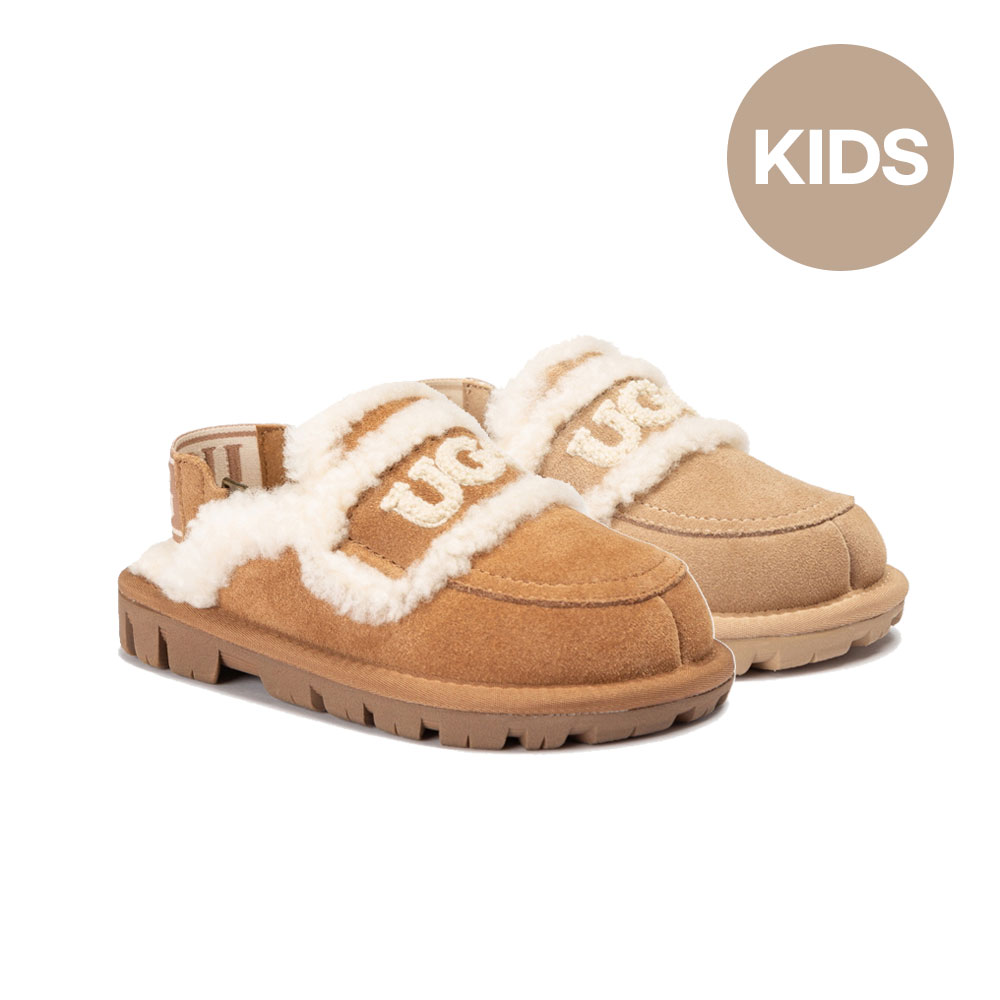 [무료배송] 호주정품 오즈웨어 키즈 바이올렛 시어링 탈부착 밴딩 슬리퍼 OZWEAR UGG OB938KD